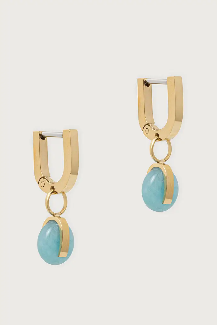 Trussardi orecchini da donna in acciaio inox con agata Oro