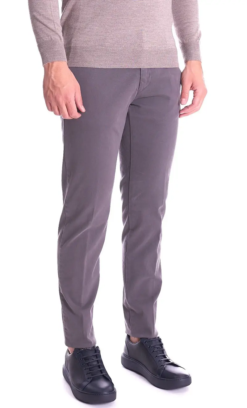 Trussardi Pantalone gabardine aviator fit, colore fango