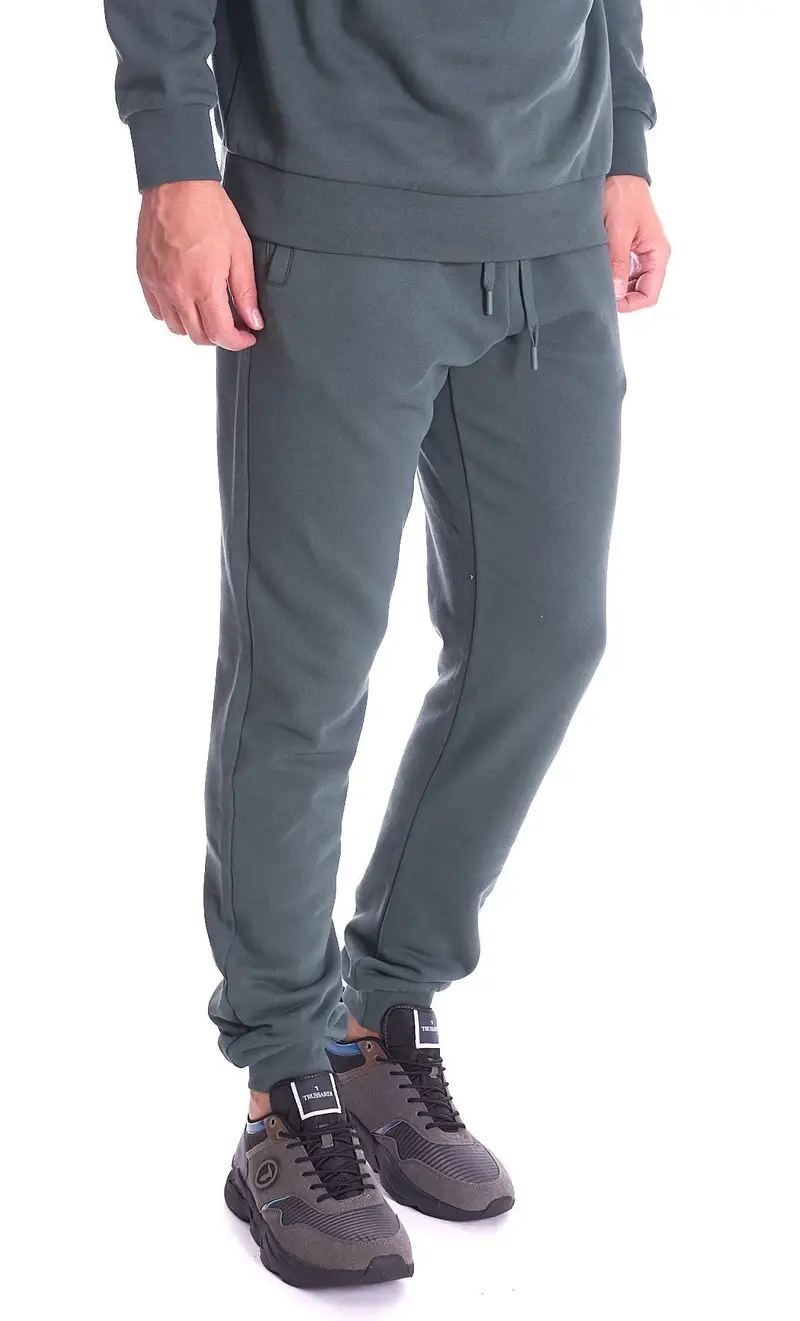 Trussardi Pantalone in felpa verde con logo, colore verde