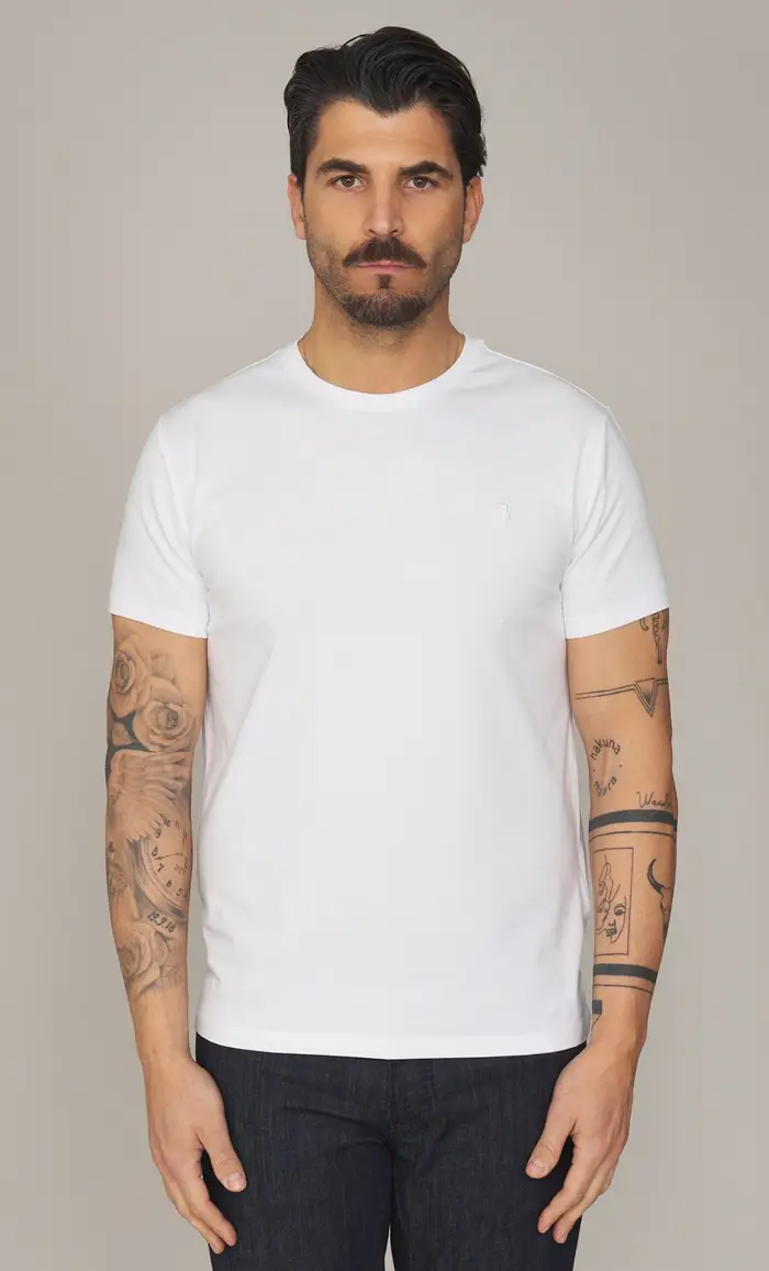 Trussardi T-shirt in jersey elasticizzato, colore bianco
