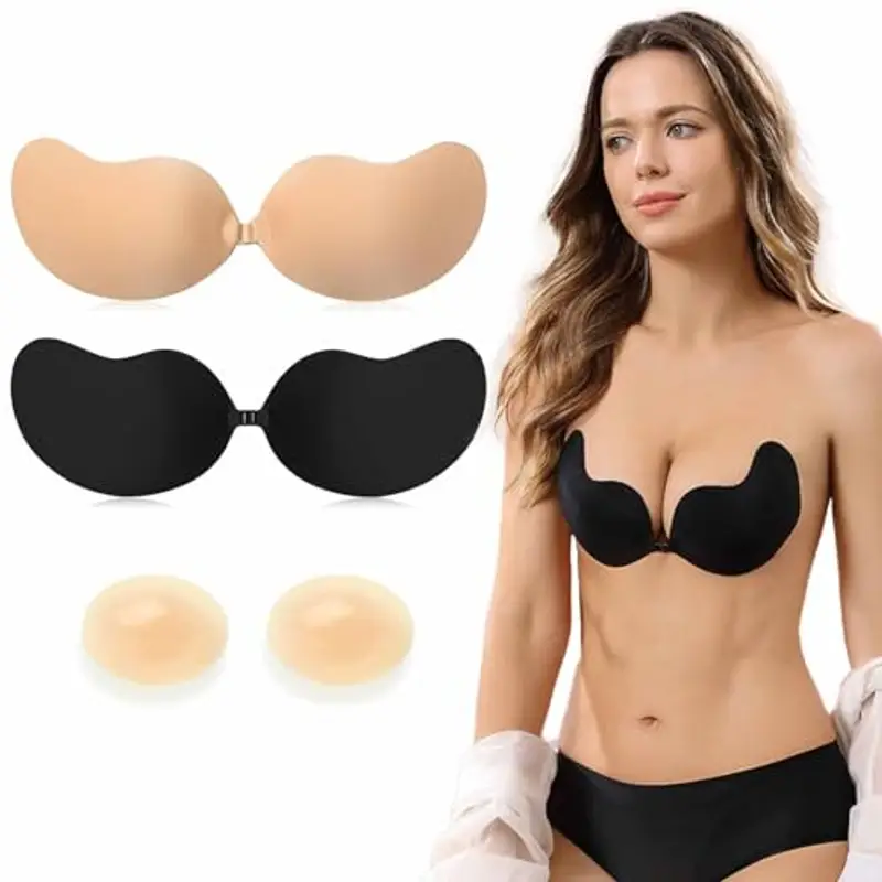 Trustnice Reggiseno Adesivo Push Up Invisibile - 2 Pezzi