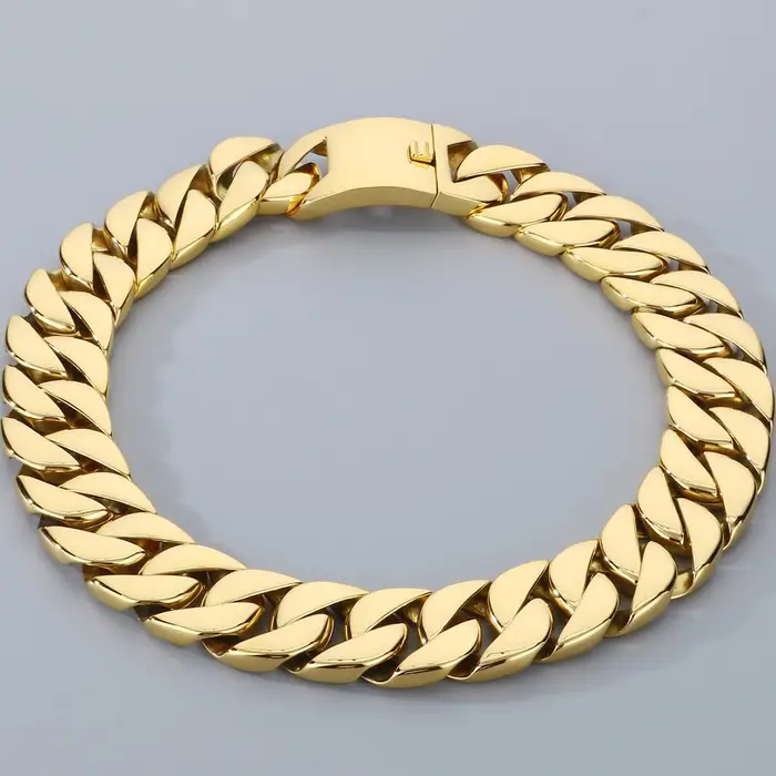 TrustyLan Jewelry 50/60/70CM 31MM Grande Collana a Catena Cubana Per Uomo Pesante Colore Oro Opaco Acciaio Inossidabile Girocollo Collane