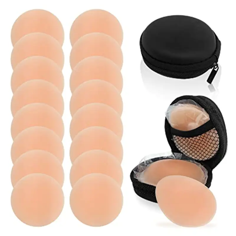 TSHAOUN 8 Paia Silicone Copricapezzoli, Copri Capezzoli da Donna, Adesivi Cuscinetti per Capezzoli Riutilizzabili, Invisibile Reggiseno