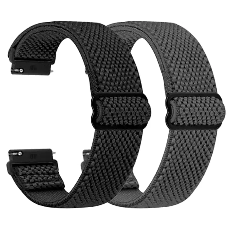 TumCez Regolabile Elastico Sgancio Rapido Cinturino Orologio in Nylon, 18mm 19mm 20mm 22mm 24mm Cinturino per