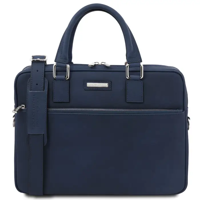 Tuscany Leather Borsa business in pelle Blu scuro