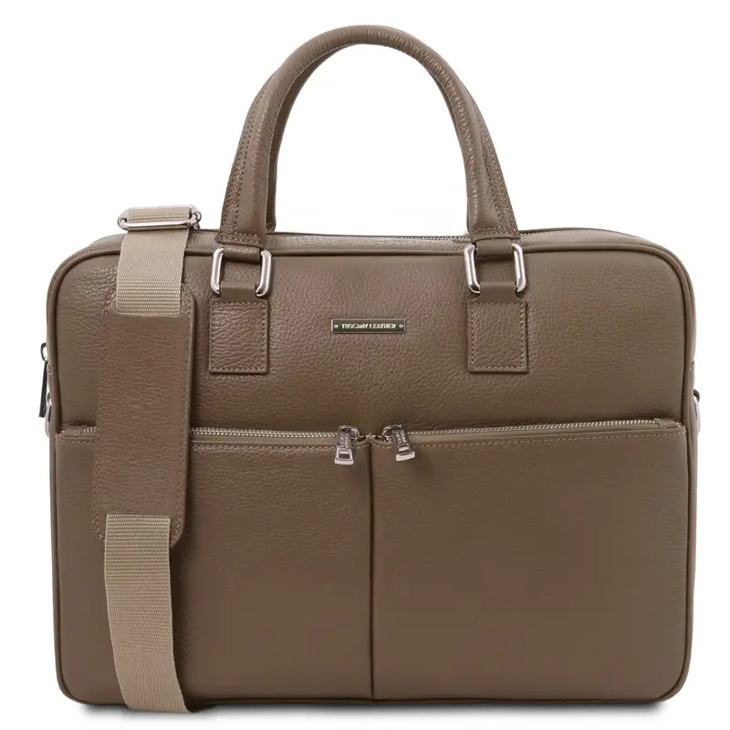 Tuscany Leather Borsa porta computer in pelle Talpa scuro