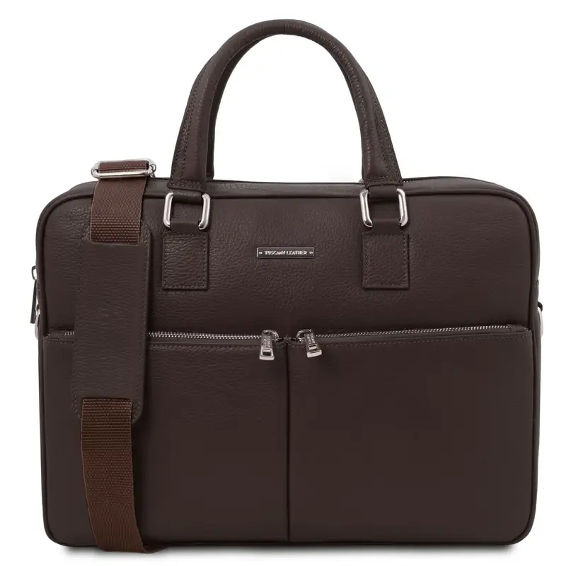 Tuscany Leather Borsa porta computer in pelle Testa di Moro
