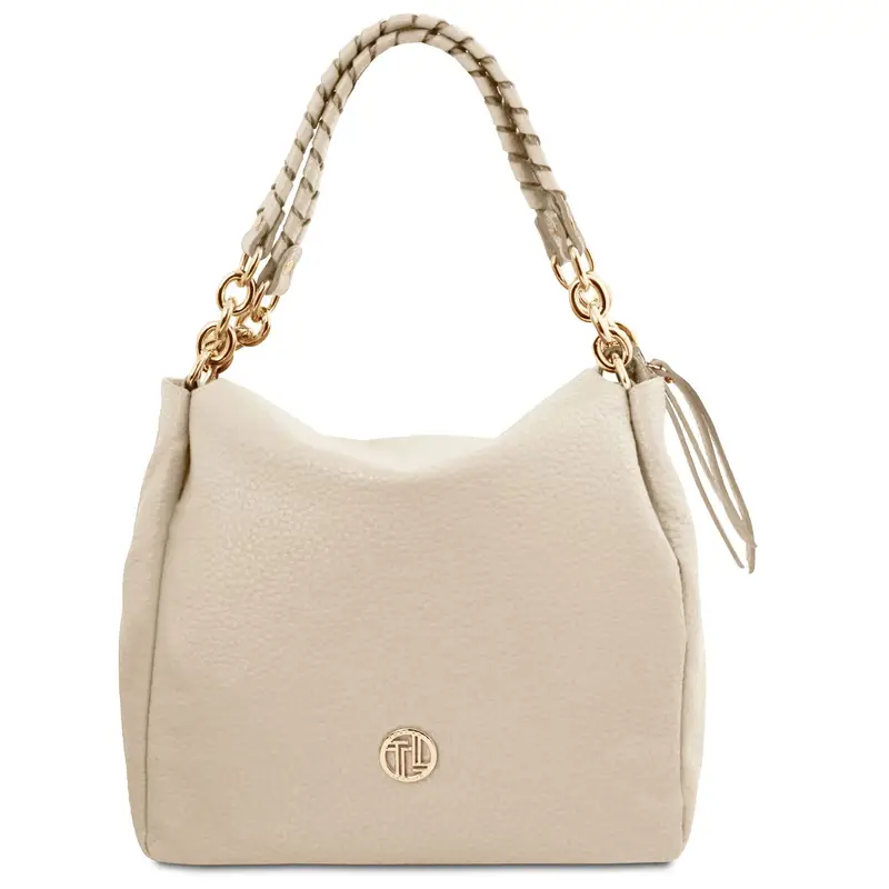 Tuscany Leather Borsa shopping in pelle morbida Beige