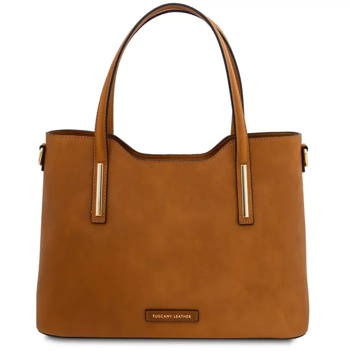 Borsa shopping in pelle Naturale