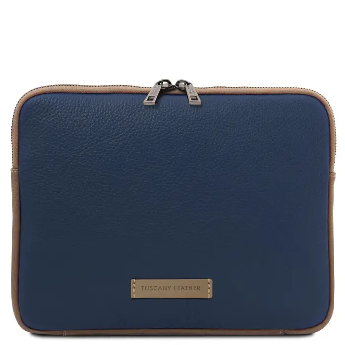 Tuscany Leather Porta tablet in pelle morbida Blu scuro