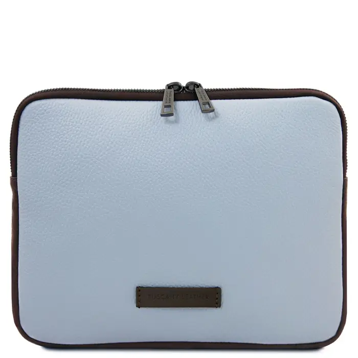 Tuscany Leather Porta tablet in pelle morbida Celeste