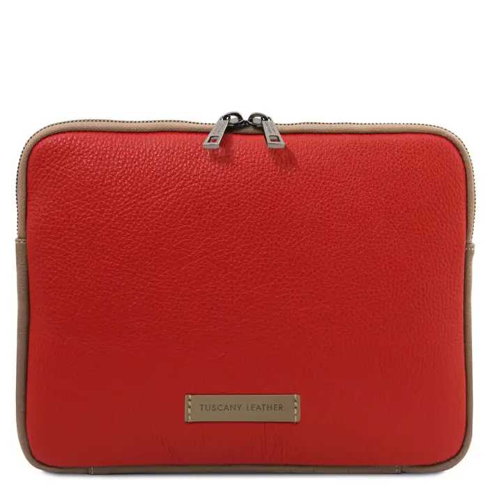 Tuscany Leather Porta tablet in pelle morbida Rosso Lipstick
