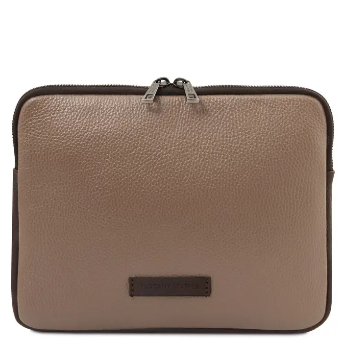 Tuscany Leather Porta tablet in pelle morbida Talpa scuro