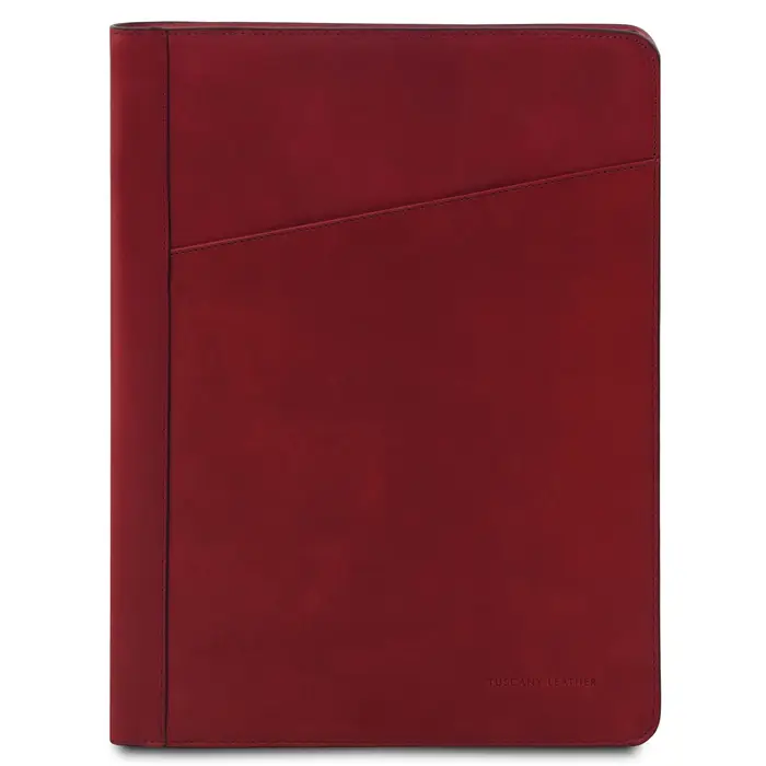 Tuscany Leather Portadocumenti in pelle con anelli Rosso
