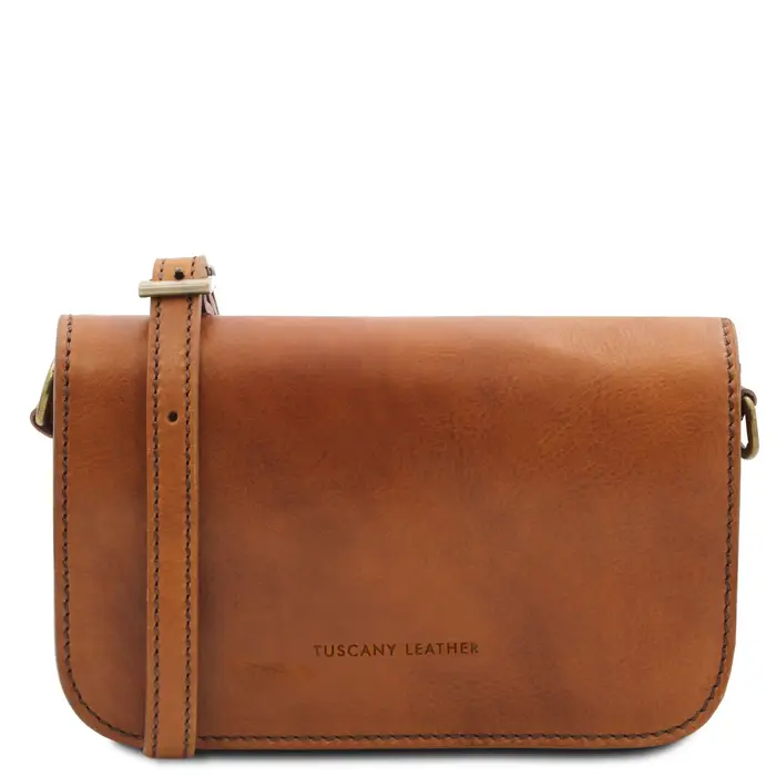 Tuscany Leather Tracollina in pelle con pattella Naturale