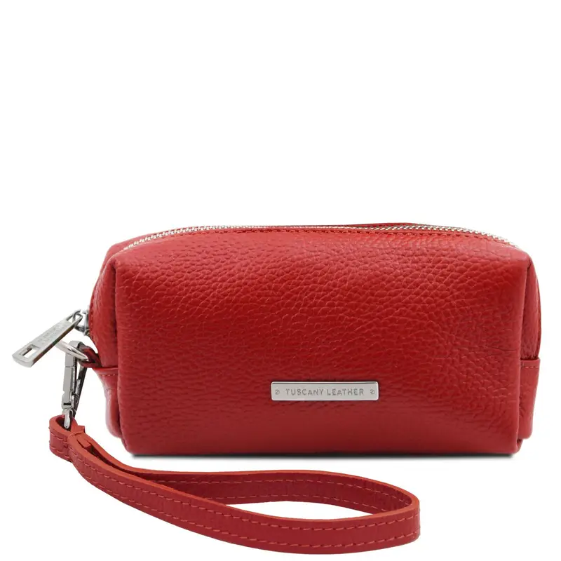 Tuscany Leather Trousse in pelle morbida Rosso Lipstick