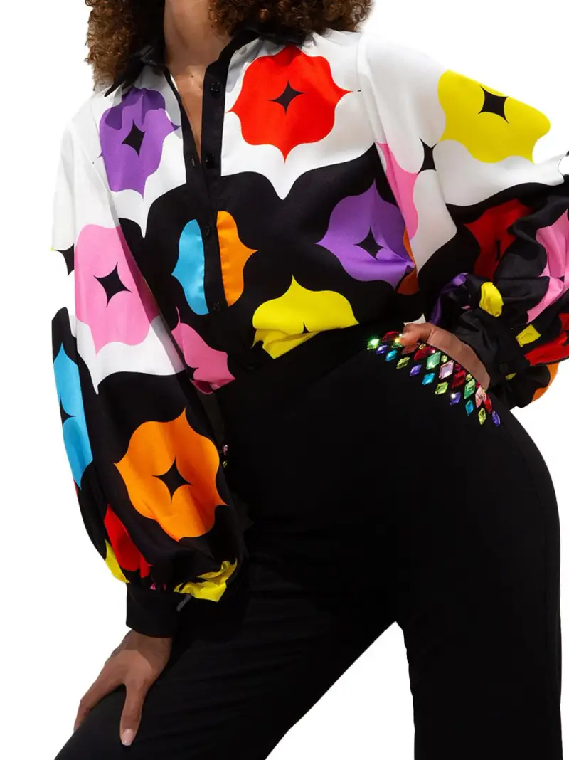 TWINS Blusa con fantasia multicolor