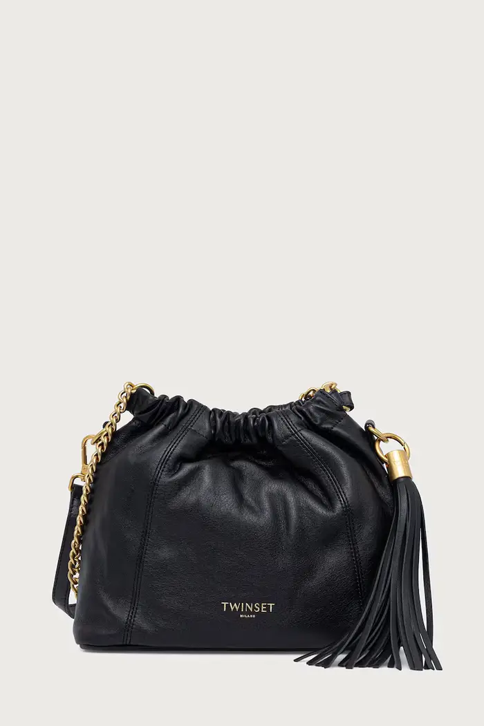borsa busta da donna in pelle Nero