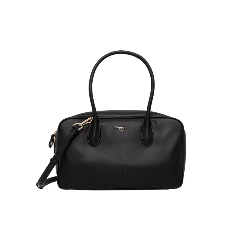 Twinset Borsa Donna a Mano Bauletto Nero con Tracolla Regolabile