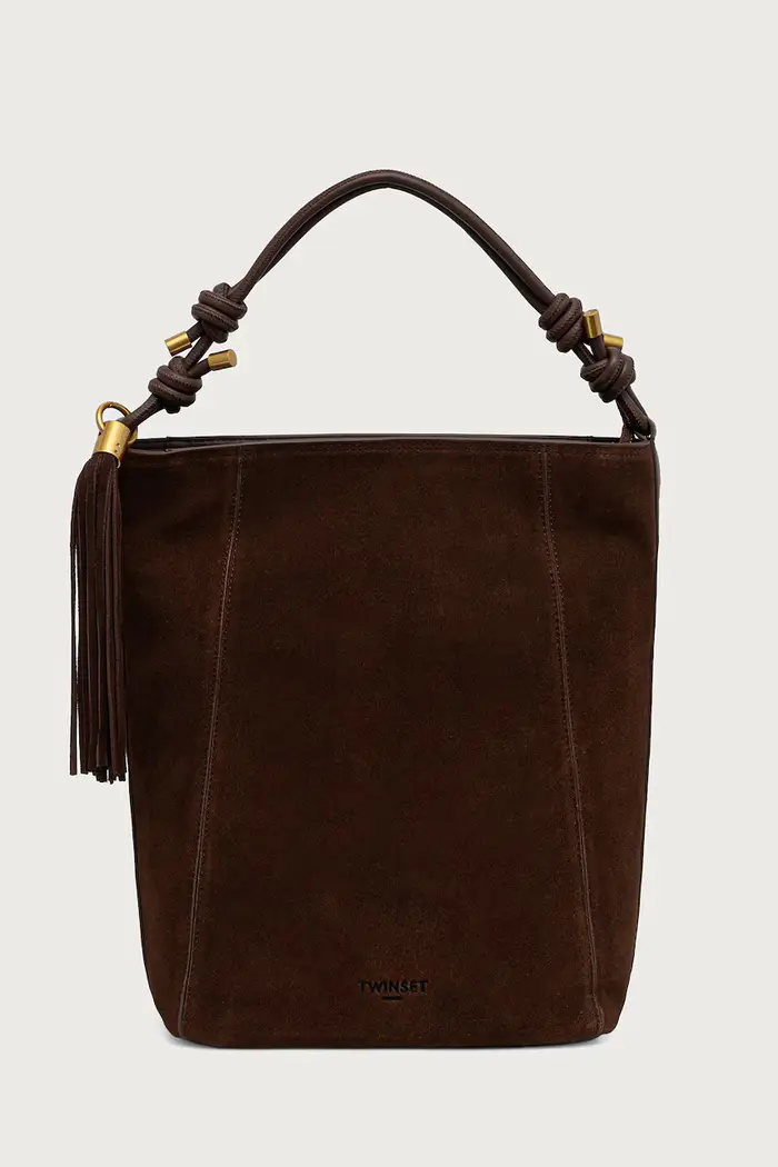 borsa shopper da donna in pelle Marrone