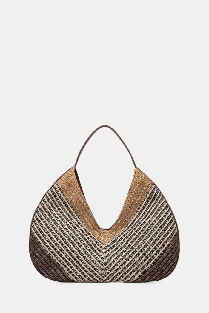 borsa tote da donna intrecciata Marrone