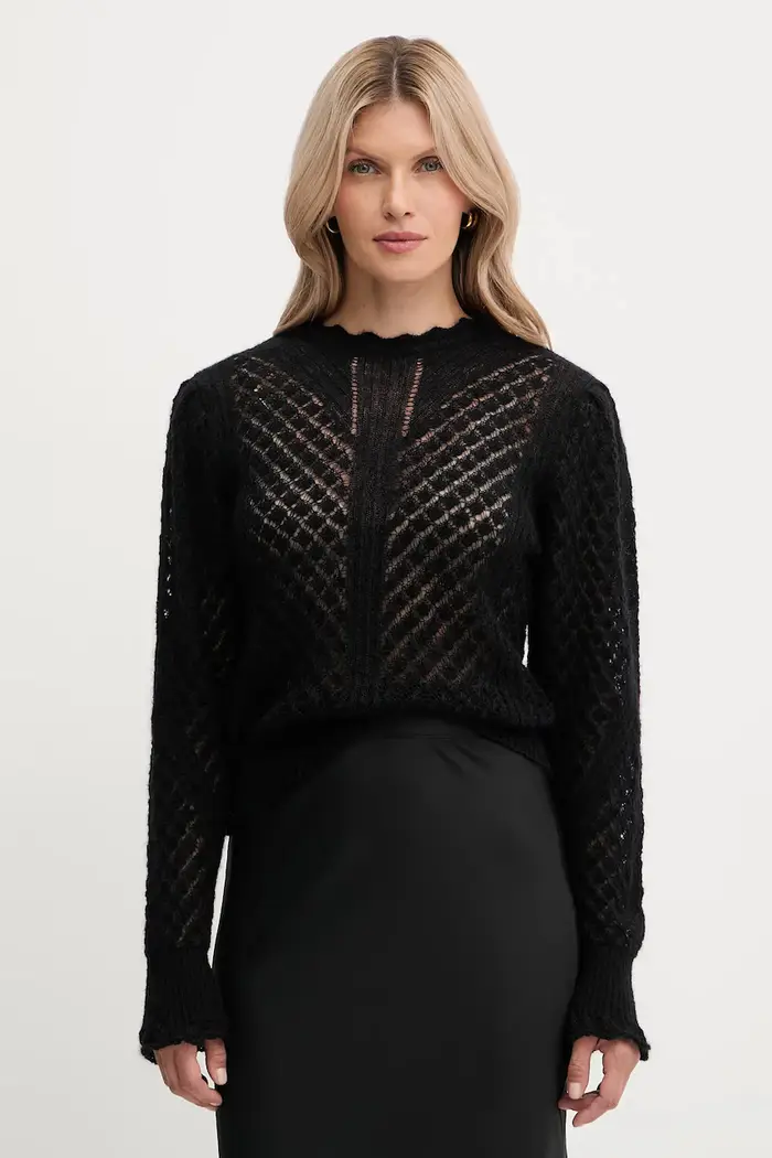 maglione da donna con lana Nero