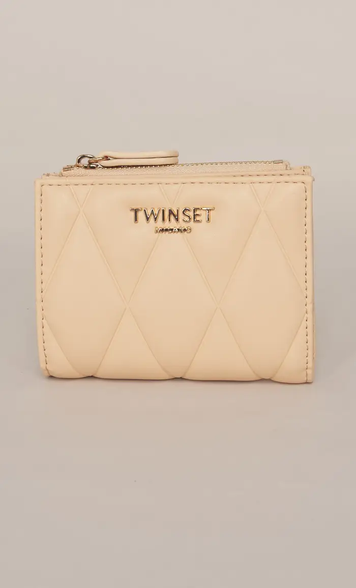 TWINSET Mini portafoglio trapuntato con logo, colore rosa