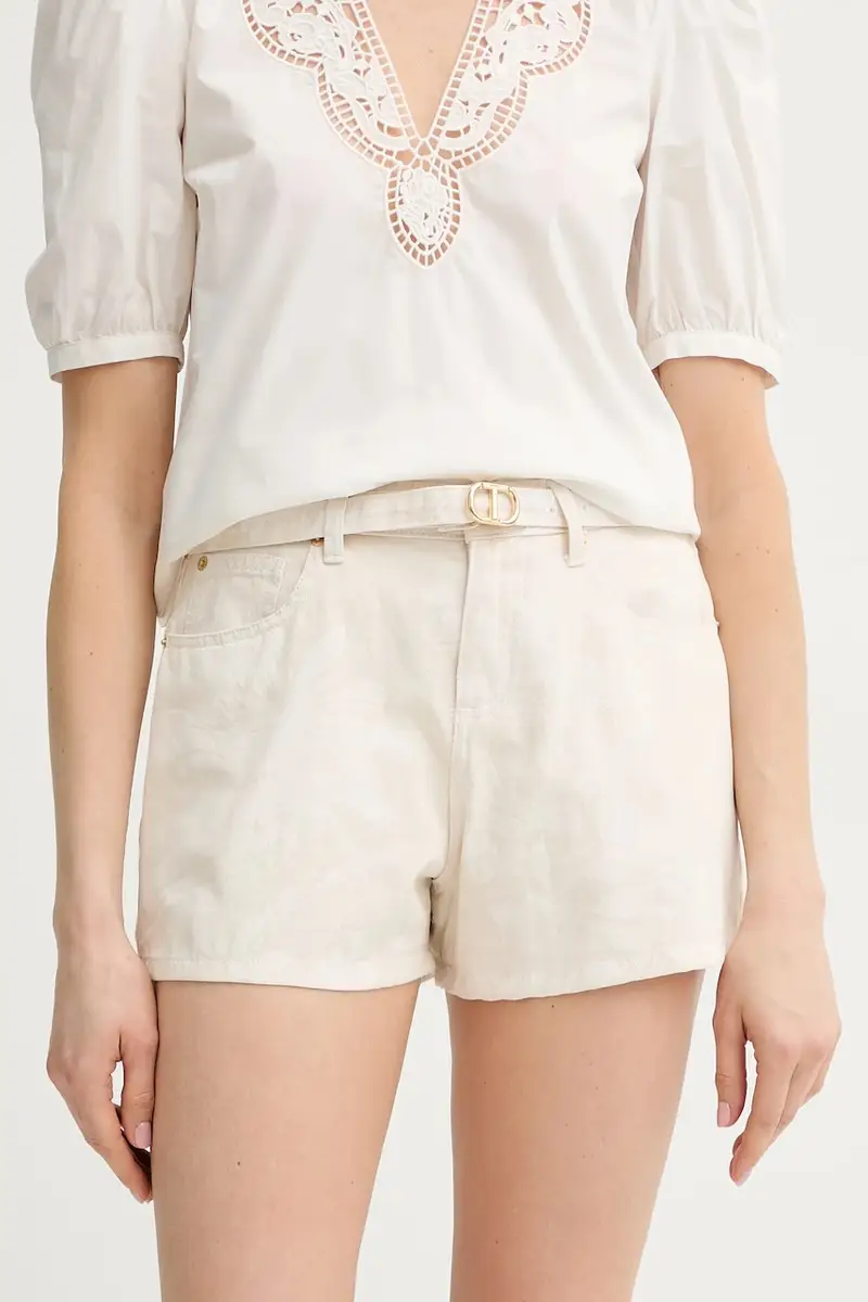 Twinset pantaloncini in cotone colore beige 251TT2205