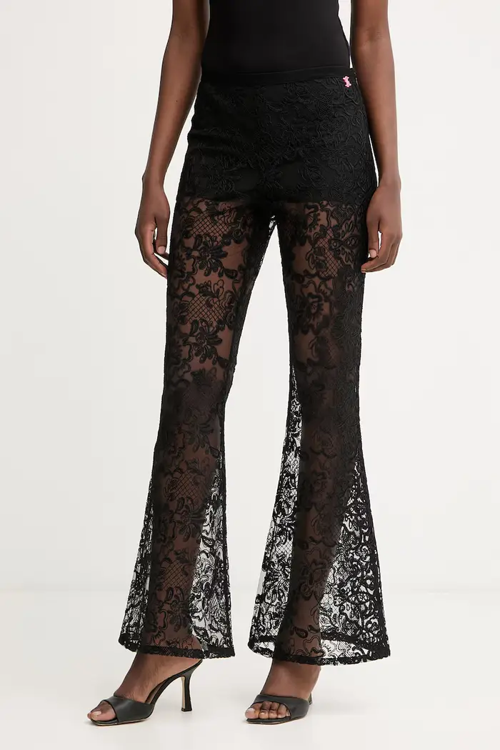 Twinset pantaloni da donna in pizzo Nero