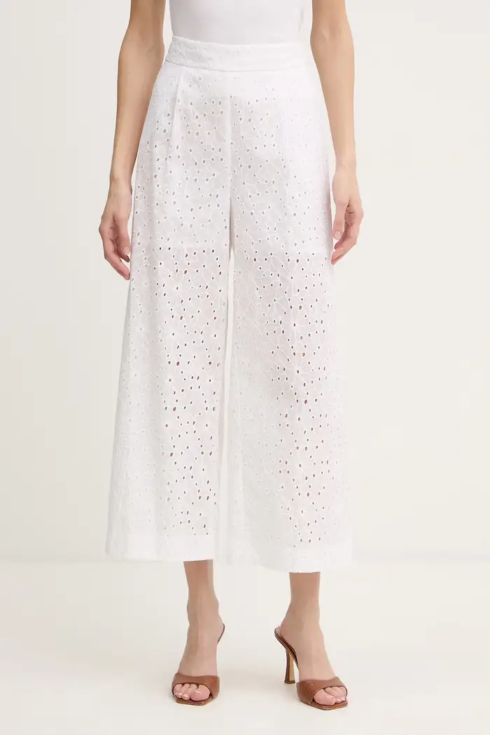 pantaloni in cotone Bianco