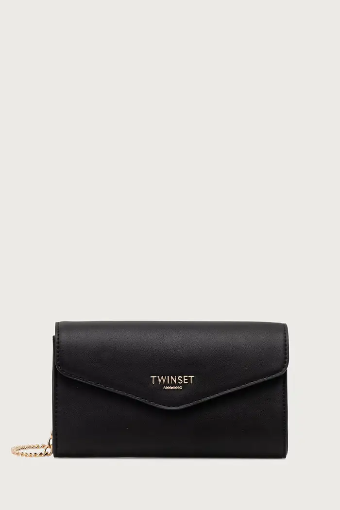 Twinset pochette da donna in pelle Nero