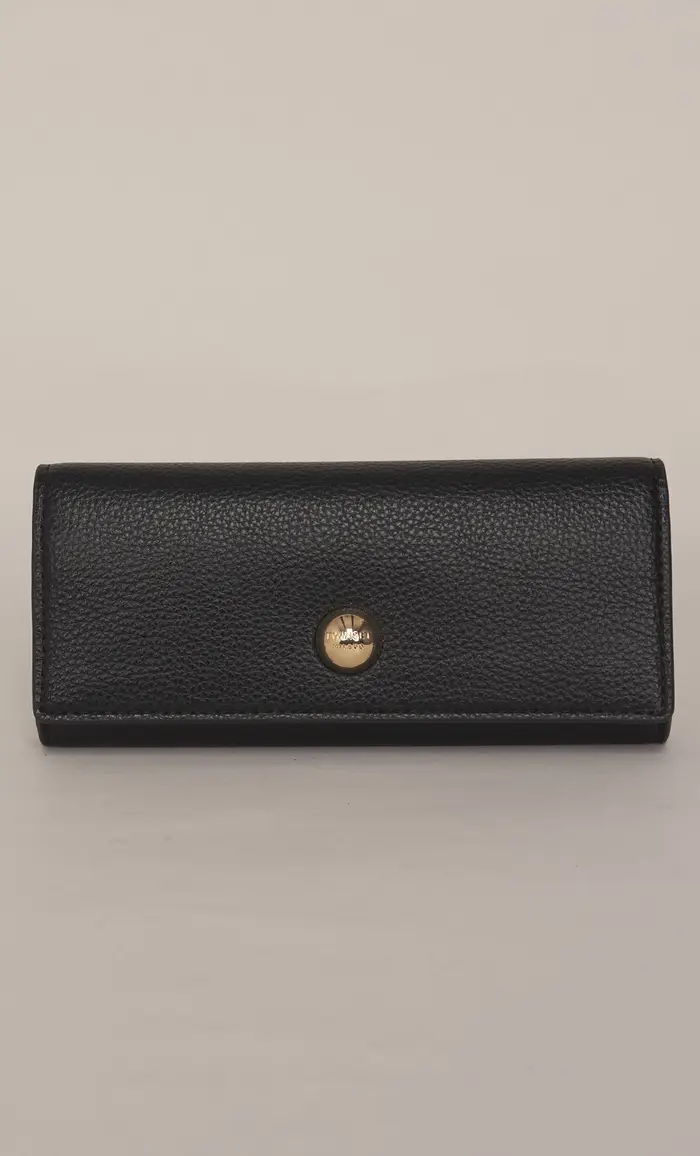 TWINSET Portafoglio continental con borchia logata, colore nero