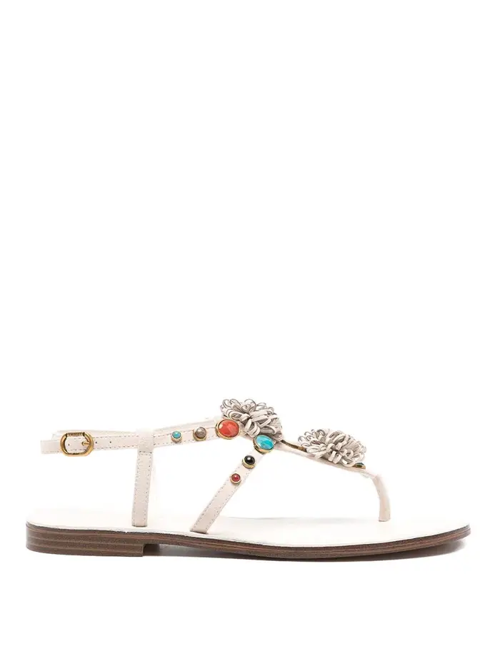 Twinset Sandali Con Decorazione Floreale Bianco