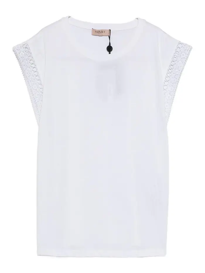 T-shirt bianca a maniche corte Bianco