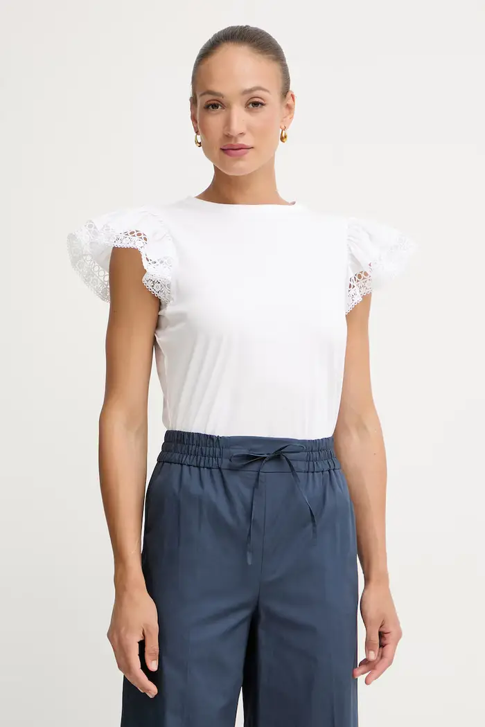 t-shirt da donna in cotone Bianco