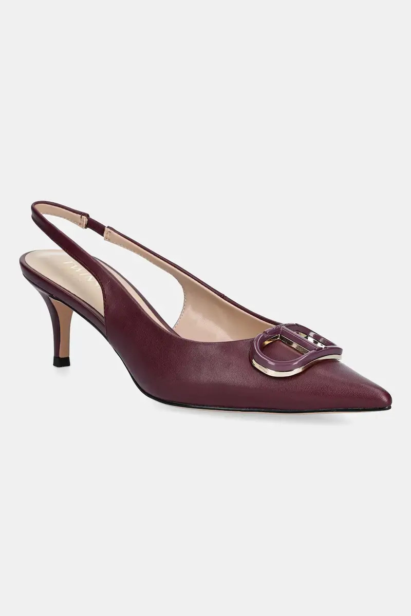 Twinset tacchi in pelle colore granata 252TCP030