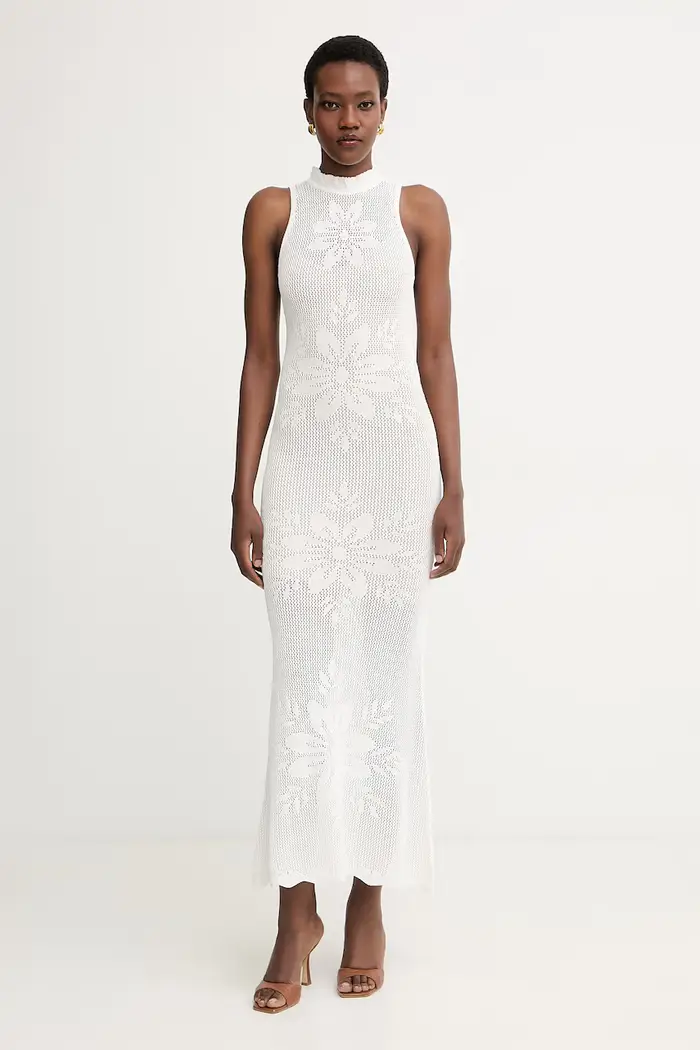 vestito d estate con viscosa Bianco