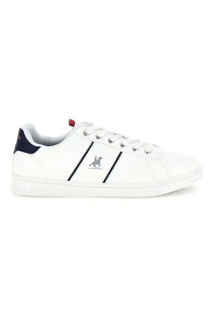 U S GRAND POLO Sneakers bianco stringate con inserti a contrasto GPM234001038 [BIANCO]