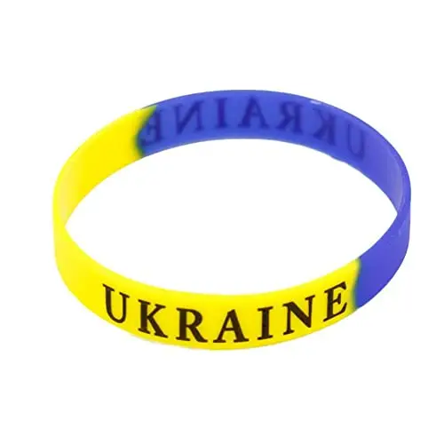 Generic Ucraina Bandiera Bracciale Ucraina Ucraina Braccialetto di gomma Ucraina Supporto Ucraina I Stand con bandiera ucraina