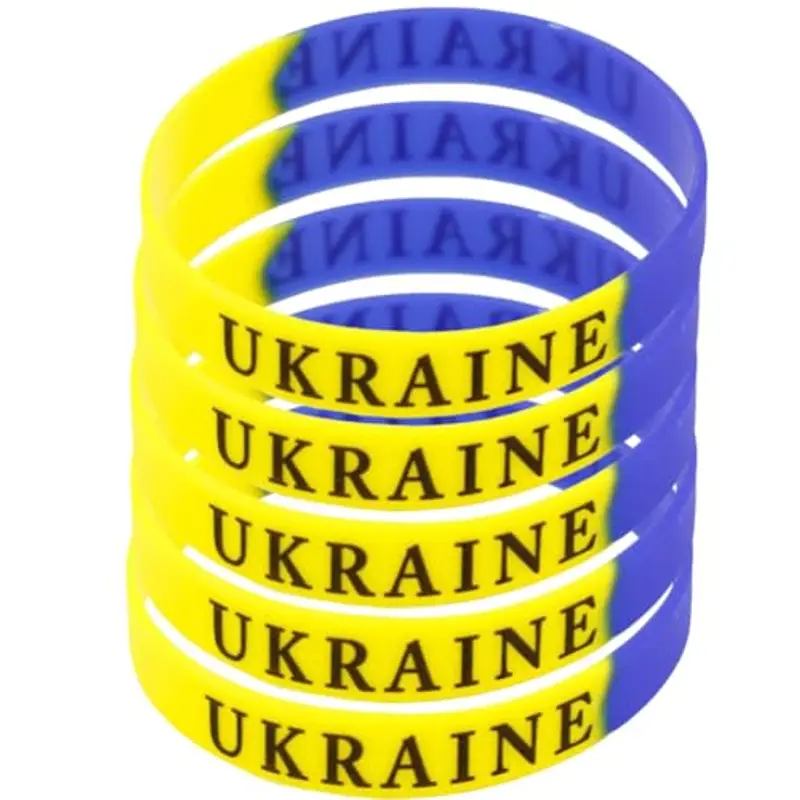 Generic Ucraina Bandiera Bracciale Ucraina Ucraina Braccialetto di gomma Ucraina Supporto Ucraina I Stand con bandiera ucraina Braccialetti