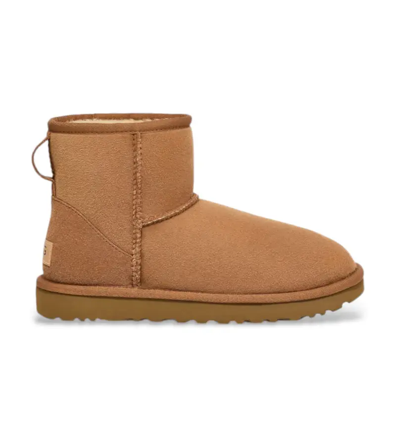 UGG per donna. 1016222 Stivaletti in pelle Camel Classic Mini II, Marrone, Basso, Nessuno, Casual