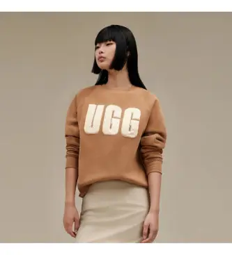 per donna 1123718 Felpa marrone con logo Fuzzy Madeline (S), Casual, Cotone, Manica lunga