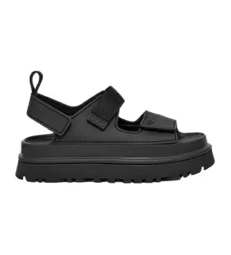 UGG per donna 1152685 Sandali neri Golden Glow, Nero, Basso, 3 a 5cm, Velcro, Casual