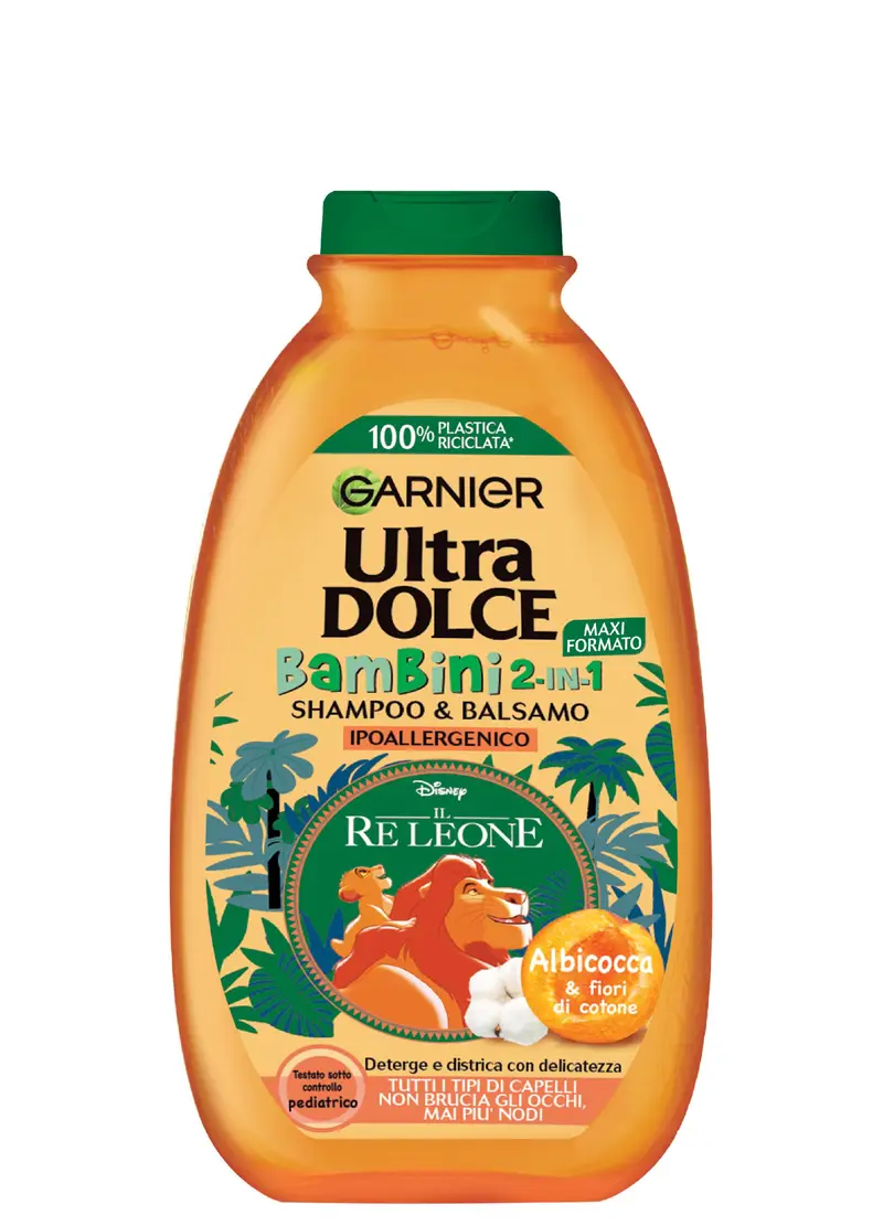 ULTRA DOLCE Garnier Shampoo Bambini E Bambine Bambini Albicocca 2in1, Shampoo Delicato Ideale Per I Bambini, 300 Ml., Donna