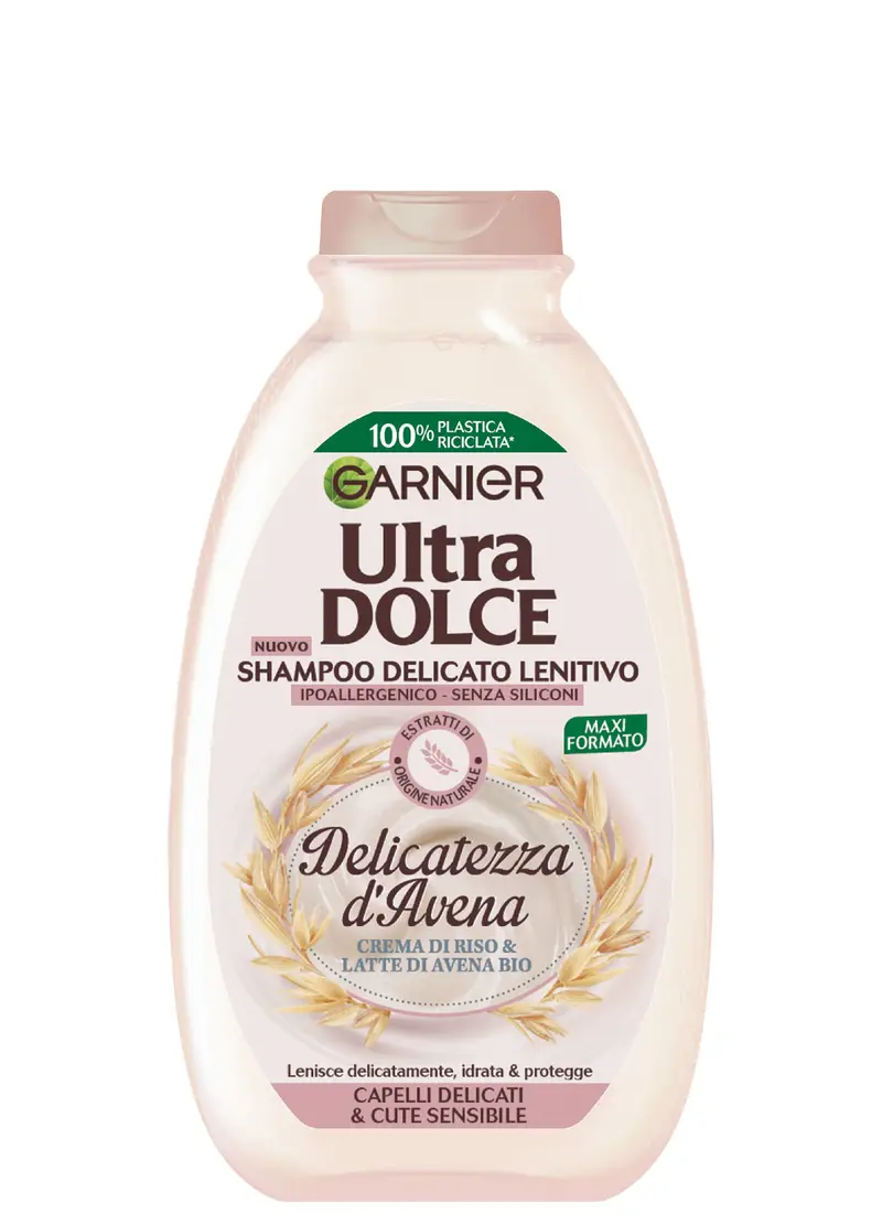 ULTRA DOLCE Garnier Shampoo Delicatezza D'avena, Shampoo Per Capelli E Cute Delicati, 300 Ml., Donna, Bianco avorio, Taglia