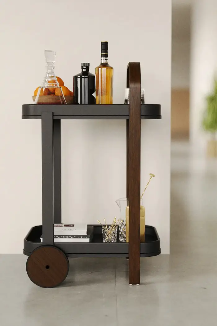 mobili con ruote Bellwood 53 x 43 x 79 cm Nero miniatura 4