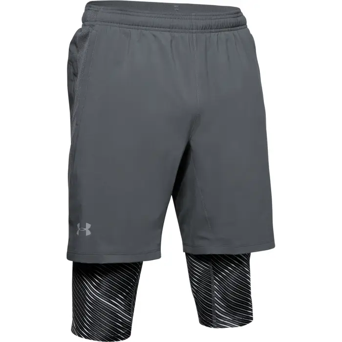 Breve Under Armour long 2-en-1 Launch SW Printed Gris