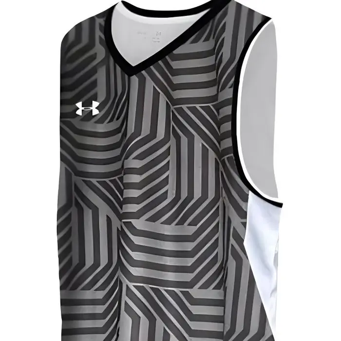 Canottiera da Basket Uomo Under Armour Stampa Logo Vestibilità Regolare Dritto Top Neri 23500102-001 3XL