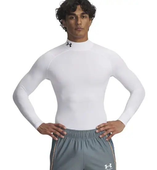 Under Armour ColdGear® Compression Mock - maglietta tecnica a maniche lunghe - uomo White