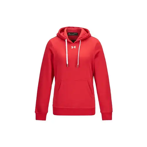 Under Armour Felpa con Cappuccio in Maglia Sportiva e per il Tempo Libero Donna Rossa 21600304-600